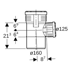 Geberit Silent-PP Abzweig 87,5 Grad, d 160mm, d1 125mm... GEBERIT-390752141 4025416085331 (Abb. 1)