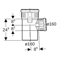 Geberit Silent-PP Abzweig 87,5 Grad, d 160mm, d1 160mm... GEBERIT-390753141 4025416085348 (Abb. 1)