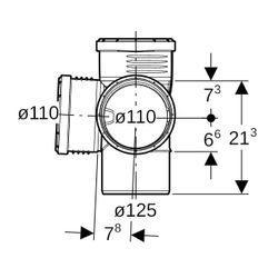 Geberit Silent-PP Eckabzweig 87,5 Grad Außendurchmesser 125mm, d1 110mm, d2 110mm... GEBERIT-390662141 4025416085355 (Abb. 1)