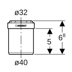 Geberit Silent-PP Reduktion zentrisch, kurz Außendurchmesser 40mm, d1 32mm... GEBERIT-390179141 4025416085430 (Abb. 1)
