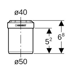 Geberit Silent-PP Reduktion zentrisch, kurz Außendurchmesser 50mm, d1 40mm... GEBERIT-390278141 4025416936480 (Abb. 1)