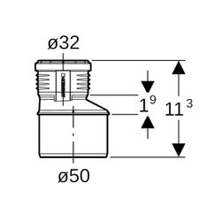 Geberit Silent-PP Reduktion exzentrisch Außendurchmesser 50mm, d1 32mm... GEBERIT-390279141 4025416085447 (Abb. 1)