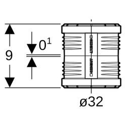Geberit Silent-PP Doppelsteckmuffe, 32mm, PP-MD, Schwarz, 390016141... GEBERIT-390016141 4025416084204 (Abb. 1)