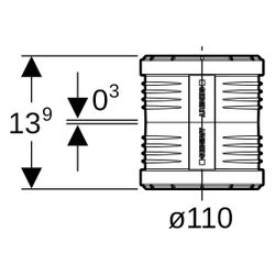 Geberit Doppelsteckmuffe Silent-PP, DN 100, 110mm, PP-MD, Schwarz, 390516141... GEBERIT-390516141 4025416937333 (Abb. 1)