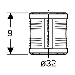Geberit Silent-PP Überschiebemuffe Außendurchmesser 32mm... GEBERIT-390017141 4025416084235 (Abb. 1)