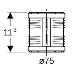 Geberit Silent-PP Überschiebemuffe Außendurchmesser 75mm... GEBERIT-390317141 4025416936688 (Abb. 1)