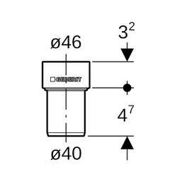 Geberit Silent-PP Anschlussstutzen Außendurchmesser 40mm, d1 46mm... GEBERIT-390180141 4025416936176 (Abb. 1)