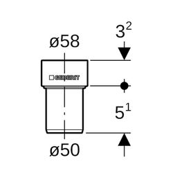 Geberit Silent-PP Anschlussstutzen Außendurchmesser 50mm, d1 58mm... GEBERIT-390281141 4025416936497 (Abb. 1)