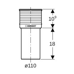 Geberit Silent-PP Anschlussstutzen für WC Außendurchmesser 110mm... GEBERIT-390592111 4025416723592 (Abb. 1)