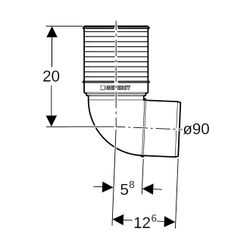 Geberit Silent-PP Anschlussbogen für WC, 87,5 Grad Außendurchmesser 90mm... GEBERIT-390493111 4025416723769 (Abb. 1)