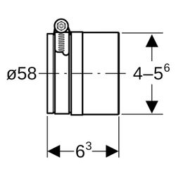 Geberit Silent-PP Übergangsmanschette auf Guss Außendurchmesser 58mm, 390295141... GEBERIT-390295141 4025416727804 (Abb. 1)