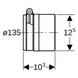 Geberit Silent-PP Übergangsmanschette auf Guss Außendurchmesser 135mm... GEBERIT-390695141 4025416971467 (Abb. 1)