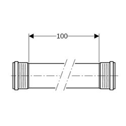 Geberit Silent-PP Rohr mit zwei Muffen Außendurchmesser 40mm, Länge 100cm... GEBERIT-390111141 4025416936022 (Abb. 1)