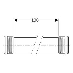 Geberit Silent-PP Rohr mit zwei Muffen Außendurchmesser 110mm, Länge 100cm... GEBERIT-390511141 4025416937296 (Abb. 1)