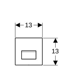Geberit Typ 50 Drückerplatte für Urinalsteuerung mit pneumatischer Spülauslösung, Sq... GEBERIT-241916111 4025416941033 (Abb. 1)