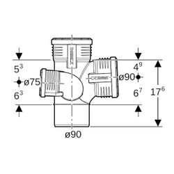 Geberit Silent-PP Schachtbogenabzweig 87,5 Grad Außendurchmesser rechts Außendurchme... GEBERIT-390463141 4025416937142 (Abb. 1)