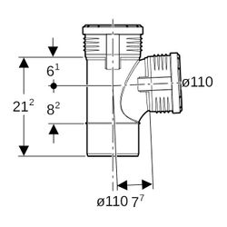 Geberit Silent-PP Bogenabzweig 87,5 Grad Außendurchmesser 110mm, d1 110mm... GEBERIT-390555141 4025416937524 (Abb. 1)
