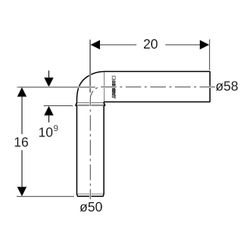 Geberit Silent-PP Anschlussbogen 90 Grad Außendurchmesser verlängert Außendurchmesse... GEBERIT-390287141 4025416936534 (Abb. 1)