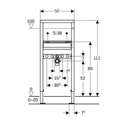 Geberit Duofix Basic Element für Waschtisch 112cm, für Trockenbau, Standarmatur... GEBERIT-458404001 4025416087649 (Abb. 1)