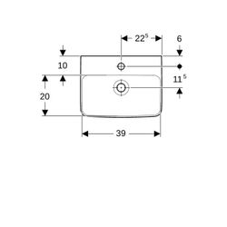 Geberit Renova Plan Handwaschbecken, 45x17x34cm, Hahnloch mittig, Überlauf sichtbar,... GEBERIT-501624008 4025410857903 (Abb. 1)