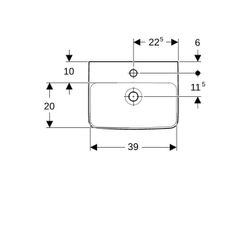 Geberit Renova Plan Handwaschbecken, 45x17x34cm, Hahnloch mittig, ohne Überlauf, Wei... GEBERIT-501625001 4025410857972 (Abb. 1)