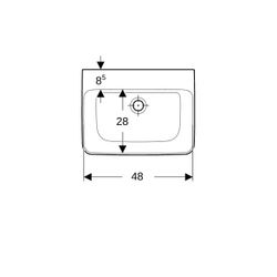 Geberit Renova Plan Handwaschbecken mit asymmetrischem Überlauf, 50x16,5x38cm, ohne ... GEBERIT-501631001 4025410858146 (Abb. 1)