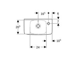 Geberit Renova Compact Handwaschbecken Ablagefl. li verk. Ausladung 45x145x25cm HL r... GEBERIT-501730018 4025410870131 (Abb. 1)