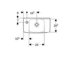 Geberit Renova Compact Handwaschbecken Ablagefläche rechts verk Ausladung 45x14,5x25... GEBERIT-501731011 4025410869999 (Abb. 1)
