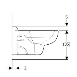 Geberit Bambini Wand-WC für Kinder, Tiefspüler, für WC-Sitz Tiefe 53,5cm, Weiß... GEBERIT-201700000 4022009014662 (Abb. 1)