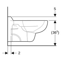 Geberit Bambini Wand-WC für Kinder, Tiefspüler, für WC-Sitz Tiefe 53,5cm, Weiß... GEBERIT-201700000 4022009014662 (Abb. 1)