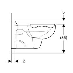 Geberit Bambini Wand-WC für Kinder, Tiefspüler, mit Sitzauflagen Tiefe 53,5cm, Karmi... GEBERIT-201710600 4022009233391 (Abb. 1)