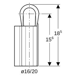 Geberit Abschluss für Anschlusswinkel, 16/20mm, PE-HD, 18,5cm, 601838001... GEBERIT-601838001 4025416108948 (Abb. 1)