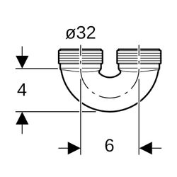 Geberit Gewindebogen Außendurchmesser 32mm, Alpinweiß... GEBERIT-242099111 4025416861386 (Abb. 1)