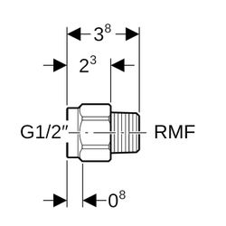Geberit Übergang mit Außengewinde MF 1/2", Innengewinde, RMF 1/2″, G 1/2″, Rotguss b... GEBERIT-632006001 4025416155041 (Abb. 1)