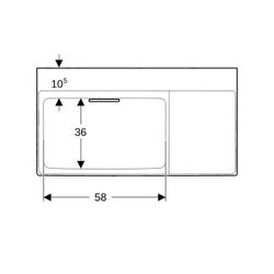 Geberit ONE Waschtisch Abgang horizontal Ablagefläche rechts 90cm T 48cm o. HL ohne ... GEBERIT-505042001 4025410593931 (Abb. 1)