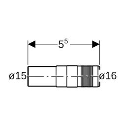 Geberit PushFit Übergang auf Geberit Mapress, mit Einschub- und Steckende, d 16mm, d... GEBERIT-650692001 4025416164982 (Abb. 1)