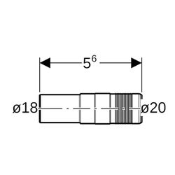Geberit PushFit Übergang auf Geberit Mapress, mit Einschub- und Steckende, d 20mm, d... GEBERIT-651693001 4025416164999 (Abb. 1)