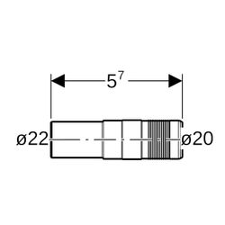 Geberit PushFit Übergang auf Geberit Mapress, mit Einschub- und Steckende, d 20mm, d... GEBERIT-651694001 4025416674993 (Abb. 1)