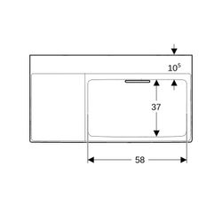 Geberit ONE Waschtisch Abgang horizontal Ablagefläche links 90cm T 48cm o. ohne Hahn... GEBERIT-505044001 4025410593955 (Abb. 1)