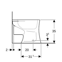 Geberit Bambini Stand-WC für Kinder, Flachspüler, für WC-Sitz Tiefe 43cm, Weiß... GEBERIT-211500000 4022009021936 (Abb. 1)