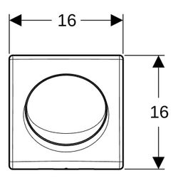 Geberit Urinalsteuerung mit pneumatischer Spülauslösung, Drückerplatte, Mattverchrom... GEBERIT-115820465 4025416552895 (Abb. 1)