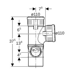 Geberit Silent-PP Kombibogeneckabzweig 87,5 Grad links d 110mm, d1 110mm, d2 75mm... GEBERIT-390561141 4025416200338 (Abb. 1)