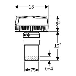 Geberit Pluvia Dachwassereinlauf für Rinnen, 75mm, Ablaufleistung 1–19l/s... GEBERIT-359034001 4025416552796 (Abb. 1)