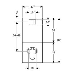 Geberit Drückerplatte für Geberit AquaClean WC-Komplettanlage, Schwarz/Glas... GEBERIT-115328SJ1 4025416656036 (Abb. 1)