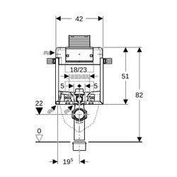 Geberit Kombifix Element für Wand-WC 82cm, mit Omega Unterputzspülkasten 12cm... GEBERIT-110000001 4025416301707 (Abb. 1)