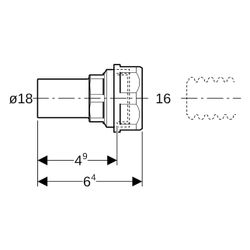Geberit Mapress Übergang mit Klemmringverschraubung für Wellrohre, Einschubende Außendur... GEBERIT-22422 4024723224228 (Abb. 1)