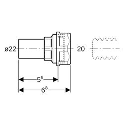 Geberit Mapress Übergang mit Klemmringverschraubung für Wellrohre, Einschubende Außendur... GEBERIT-22433 4024723224334 (Abb. 1)