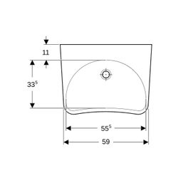 Geberit Paracelsus Waschtisch, Breite 64cm, Tiefe 49cm, ohne Hahnloch, ohne Überlauf... GEBERIT-251060600 4022009221749 (Abb. 1)