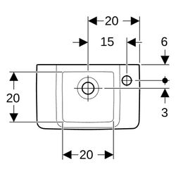 Geberit Renova Compact Handwaschbecken verkürzte Ausladung, mit Ablagefläche 40x15x2... GEBERIT-272142000 4022009273878 (Abb. 1)