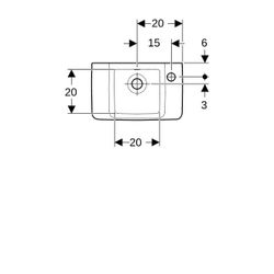 Geberit Renova Compact Handwaschbecken verkürzte Ausladung, mit Ablagefläche 40x15x2... GEBERIT-272140000 4022009273656 (Abb. 1)